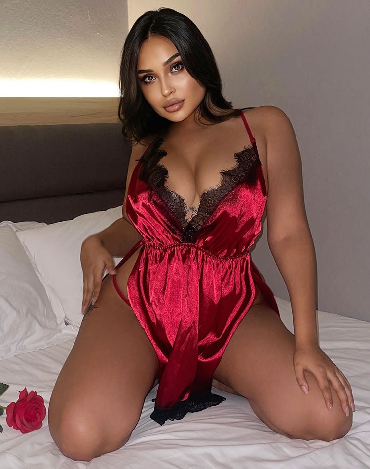 Plus Size Soft Kisses Satin Babydoll - Late Night Lingerie