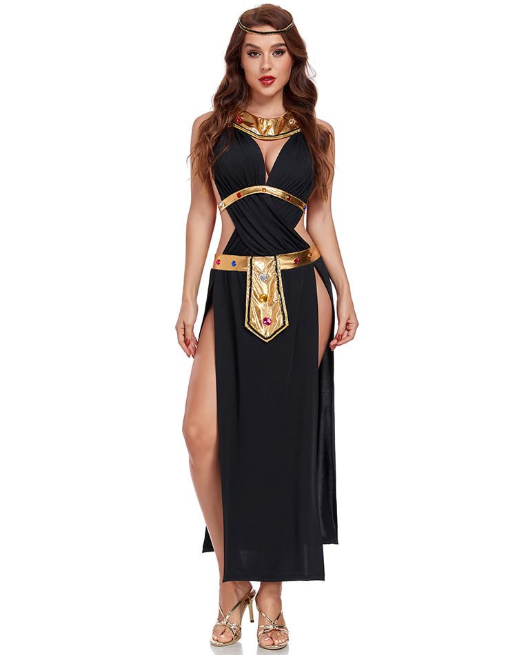Black Egyptian Queen Costume with Gold Trim - Late Night Lingerie