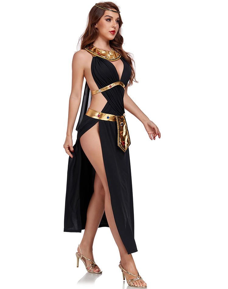 Black Egyptian Queen Costume with Gold Trim - Late Night Lingerie