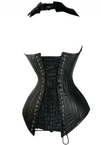 Faux Leather Gothic Halter Neck Corset - Late Night Lingerie