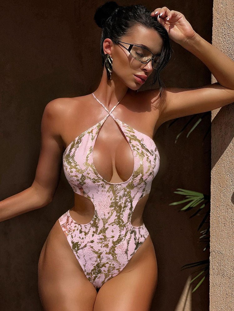 Gold Metallic Ring-Detail Bikini Set - Late Night Lingerie