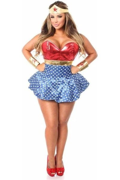Lavish 3 PC Superhero Corset Dress Costume - Late Night Lingerie