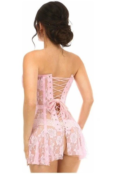 Lavish Lt Sheer Lace Corset Dress - Late Night Lingerie