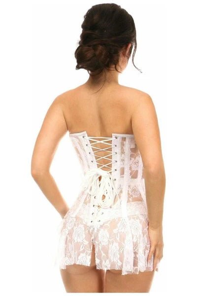 Lavish Lt Sheer Lace Corset Dress - Late Night Lingerie