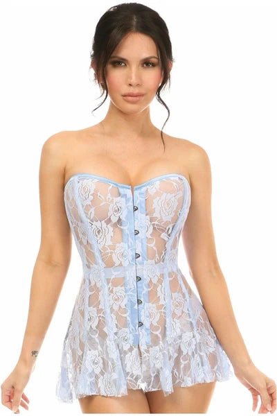 Lavish Lt Sheer Lace Corset Dress - Late Night Lingerie
