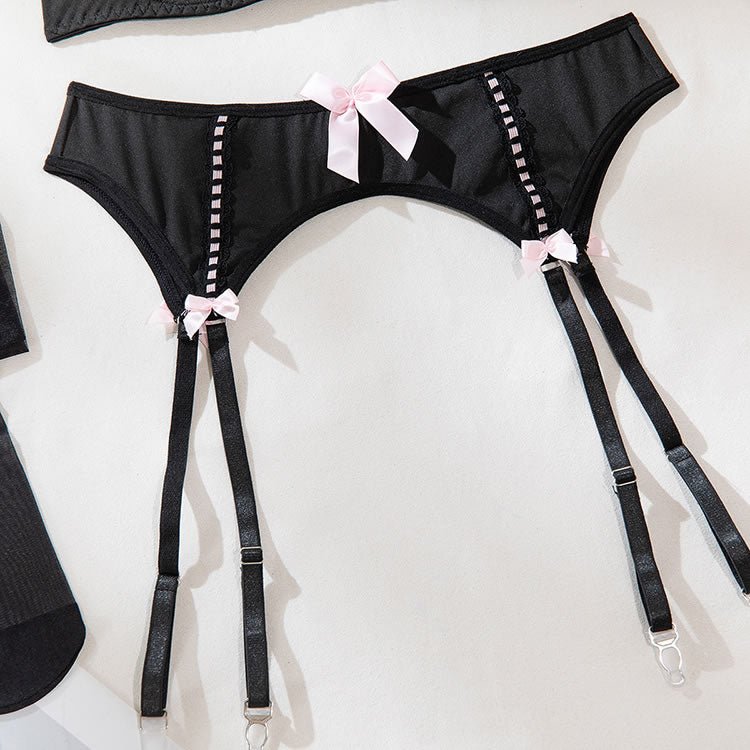 Midnight Ecstasy Gartered Bra Set - Late Night Lingerie