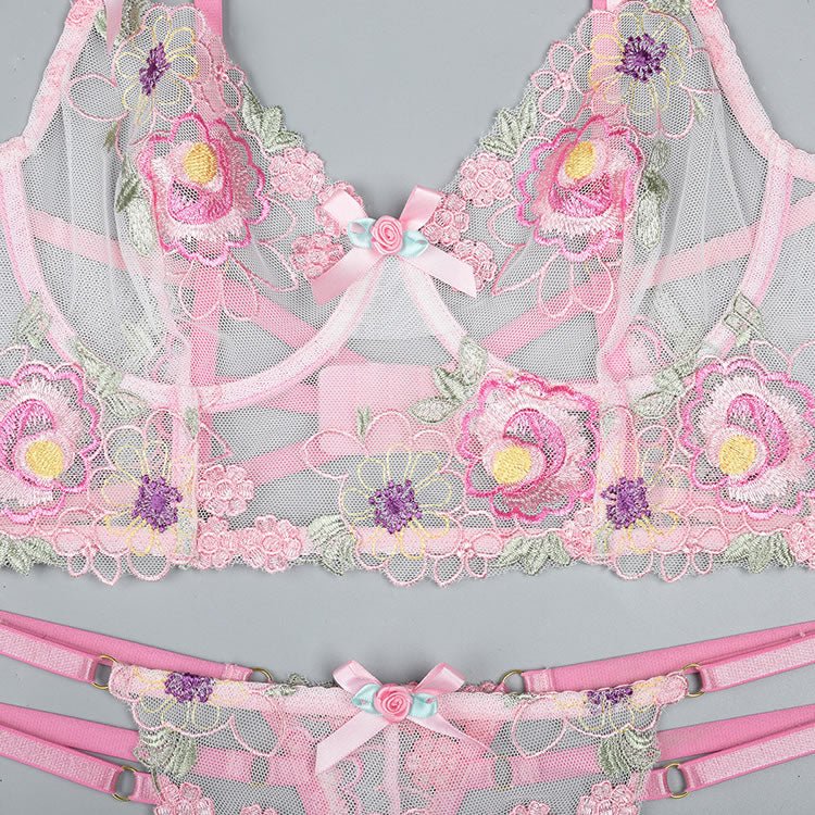 Pink Blossoms Bra Set - Late Night Lingerie
