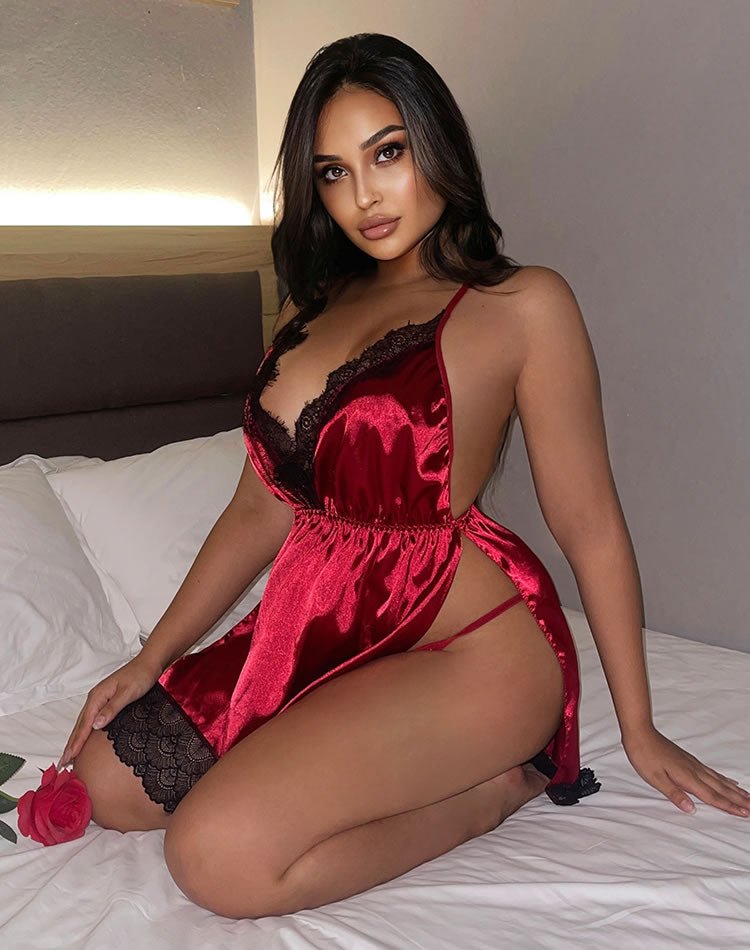 Plus Size Soft Kisses Satin Babydoll - Late Night Lingerie