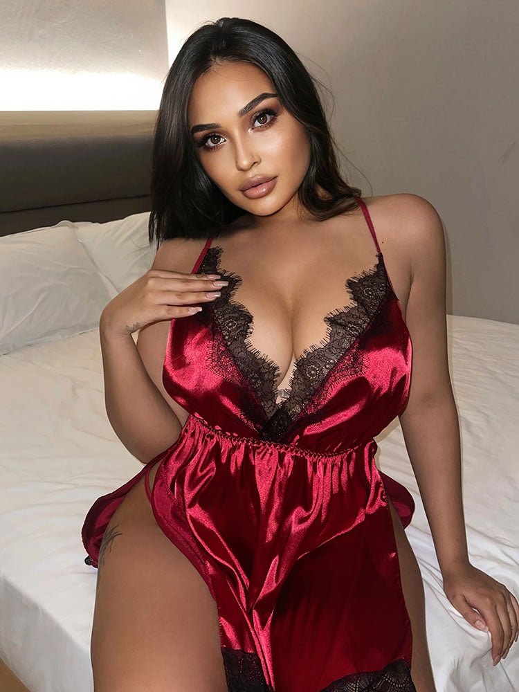 Plus Size Soft Kisses Satin Babydoll - Late Night Lingerie