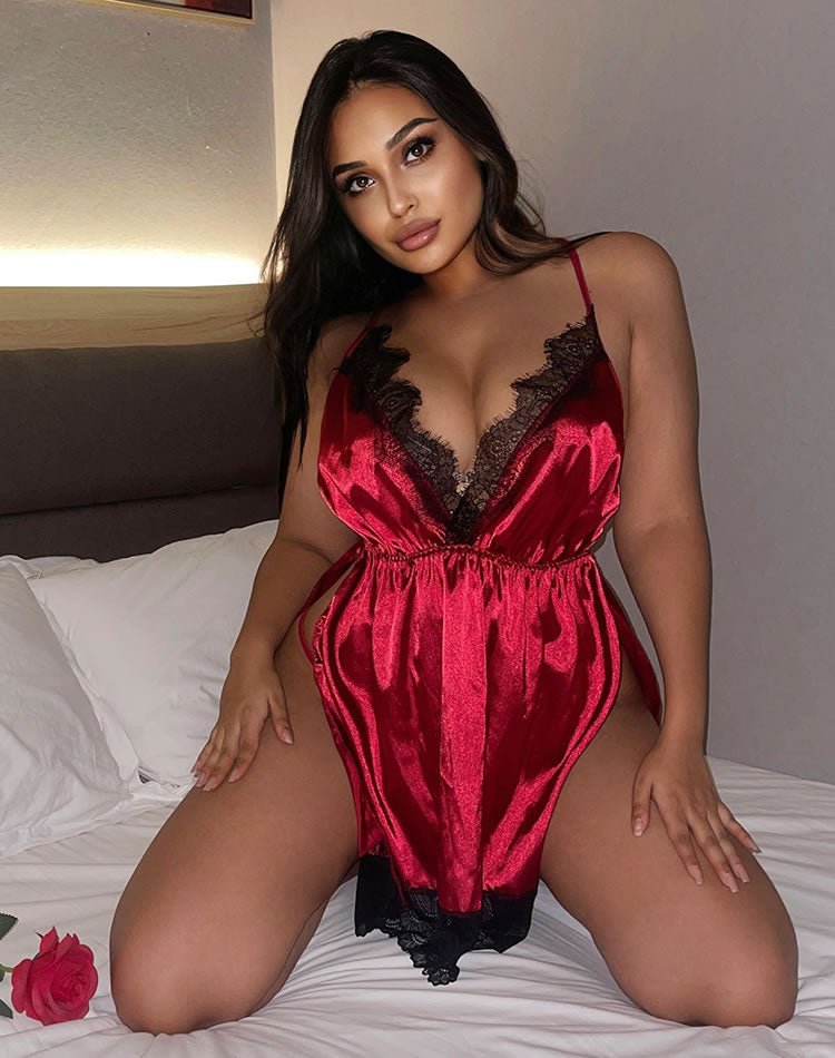 Plus Size Soft Kisses Satin Babydoll - Late Night Lingerie