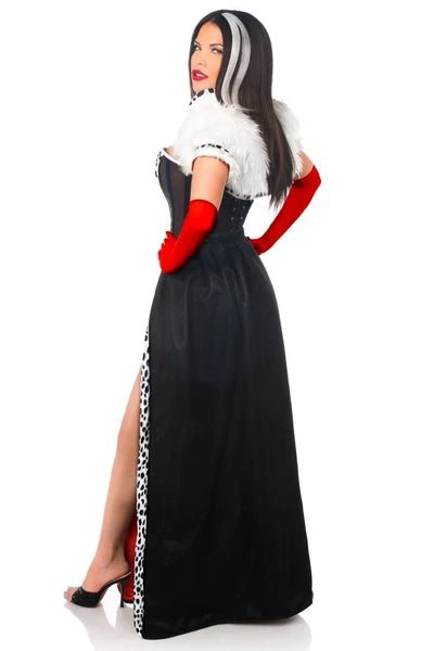 Top Drawer 4 PC Devious Dog Snatcher CostumeBoned Burlesque Corset - Daisy Corsets Top Drawer 4 PC Devious Dog Snatcher Costume - Late Night Lingerie