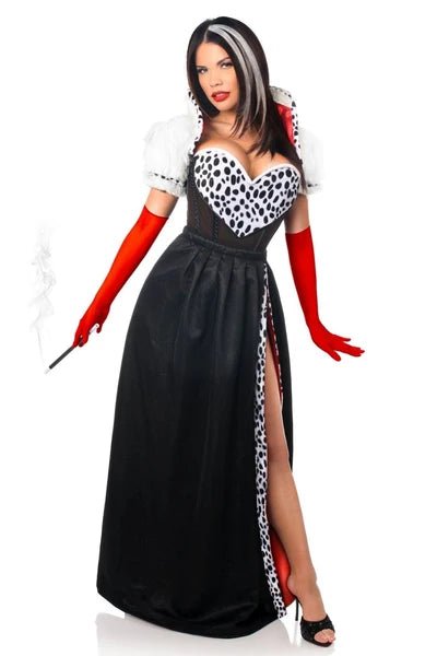 Top Drawer 4 PC Devious Dog Snatcher CostumeBoned Burlesque Corset - Daisy Corsets Top Drawer 4 PC Devious Dog Snatcher Costume - Late Night Lingerie
