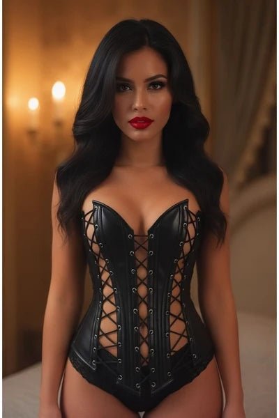 Top Drawer Lace-Up Steel Boned Over Bust Corset - Late Night Lingerie