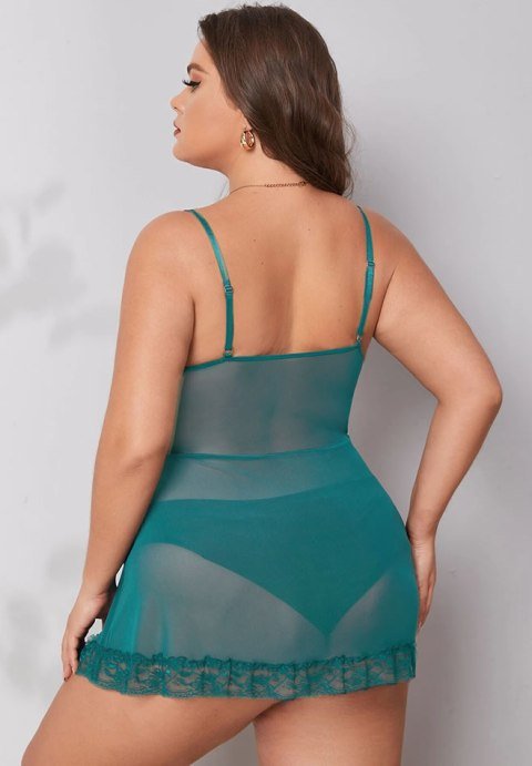 Plus Size Moonlight Goddess Babydoll Set - Late Night Lingerie
