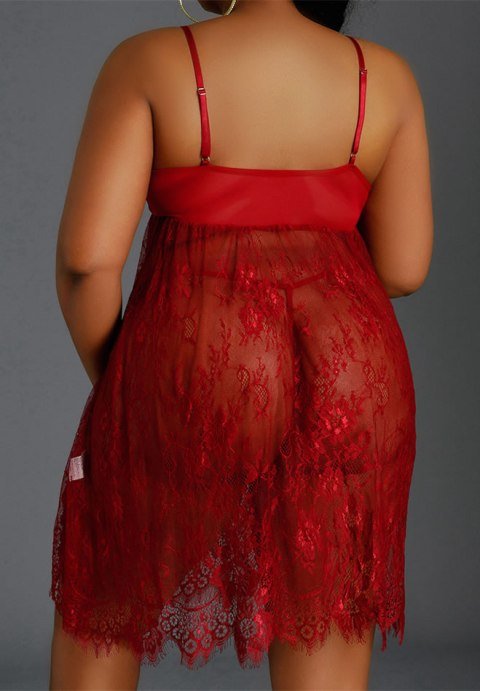 Plus Size Sheer Temptations Babydoll Set - Late Night Lingerie